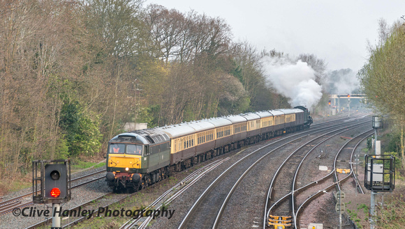 The ecs working approaches Dorridge at 7am hauled by Class 47 no 47773