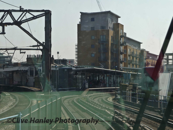 Approaching Limehouse Junction. The mainline diverges off to the left here