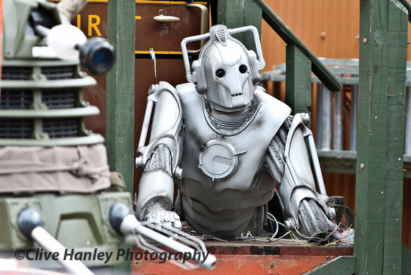 A Cyberman was also on display with the Dalek.