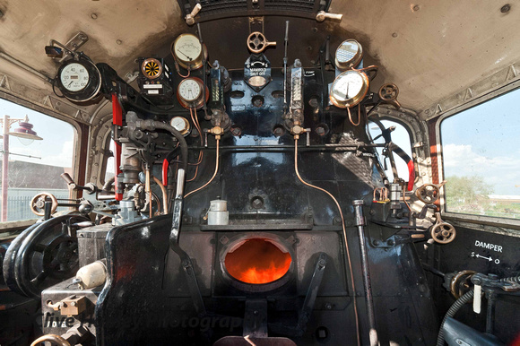 On the footplate of Britannia Class 4-6-2 no 70000