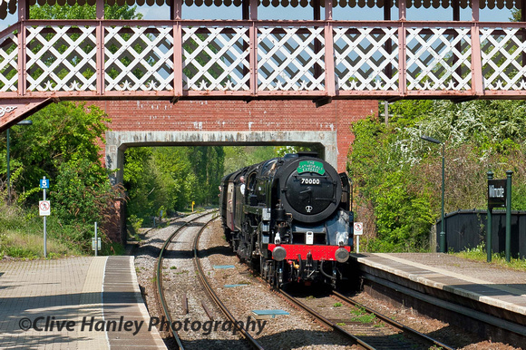 70000 hauling The Cathedrals Express at Wilmcote