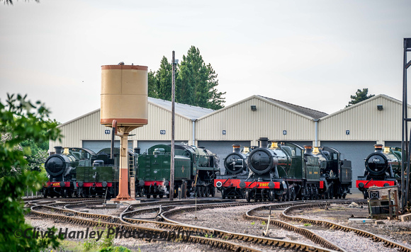 7 locos on shed.