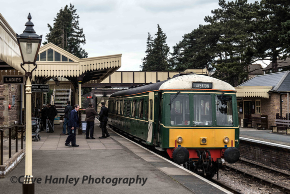 The bubble car stands at Winchcombe station.