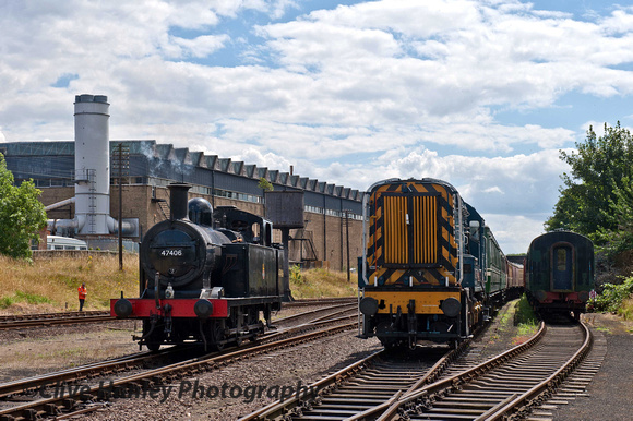 Old and new style shunter locos.