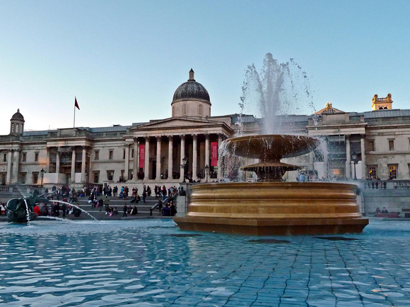 The fountains in Trafalgar Square
