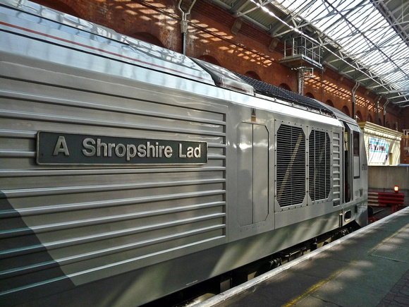 "A Shropshire Lad" nameplate on 67012