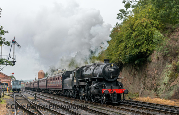 Ivatt 2-6-0 no 41306 departs Bewdley with the 7.23 from Bridgnorth