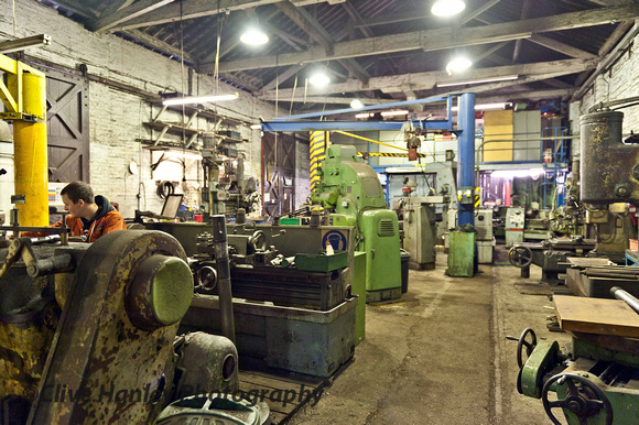 Inside the machine shop at Llangollen loco works.
