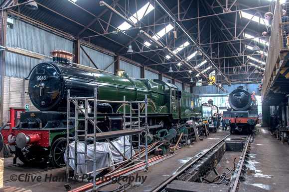 A general view inside the old works with 5043 and (4)6201
