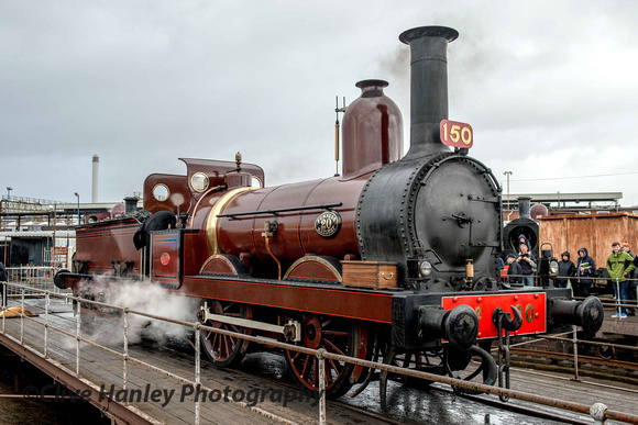 Rain clouds were building up as no 20 moved onto the turntable.