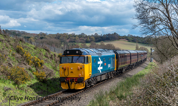 50049 Defiance passes through the cutting en route to Kidderminster.