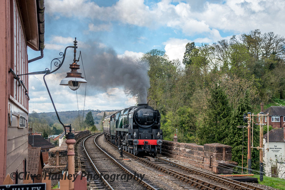 Bulleid Battle of Britain pacific no 34053 Sir Keith Park arrives at Bewdley from Bridgnorth.....