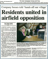 16 December 2014. Residents united in airfield opposition.