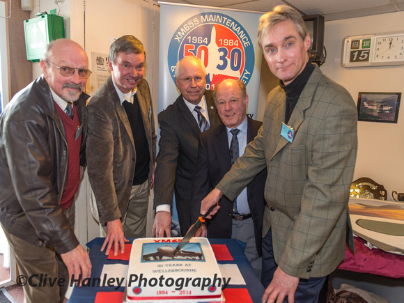 Sqn Ldr Martin Withers, Wg Cdr Mike Pollitt, Charles Brimson, Sdn Ldr Barry Masefield & Wilbs Wilson..