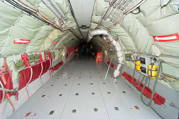 Inside the fuselage.