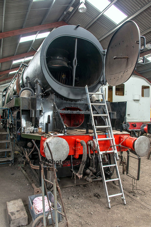 Inside the works at Toddington. Bulleid Merchant Navy no 35006 restoration is coming along nicely.