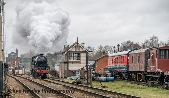 Stanier black 5 no 45305 was running a footplate experience course.