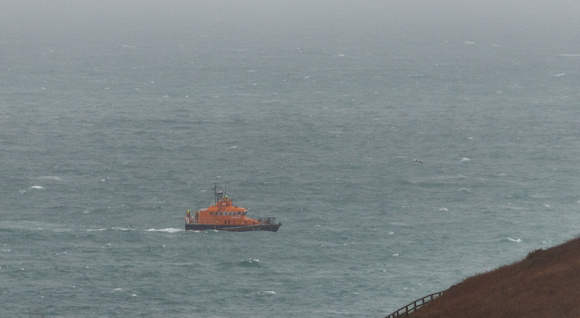 Port St Mary's lifeboat was seen travelling around the headland to the west.
