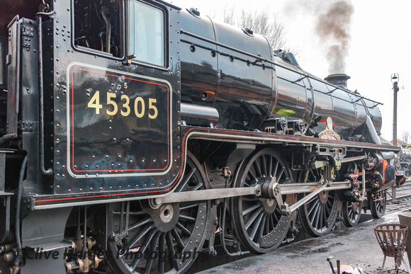 Stanier Black 5 no 45305 was being prepared for operation today.