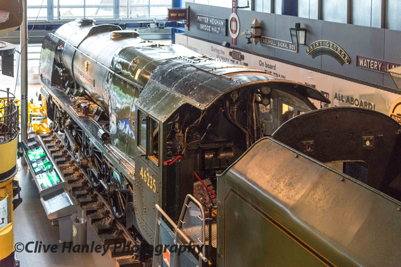 Stanier Coronation Pacific no 46235 City of Birmingham entombed in the dreadful "Think Tank" museum.