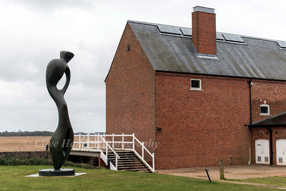 At Snape Maltings a stunning Barbara Hepworth sculpture stands proud.
