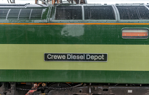 "Crewe Diesel Depot" nameplate.