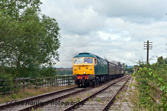D1501 approaches Butterley station. 46233 is hanging on the back.