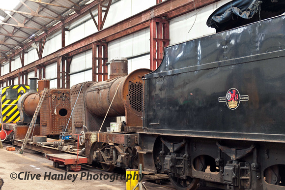 two boilers stand next to the tender for 53809