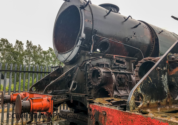 In Barry scrapyard condition were two Bulleid Pacifics. This is no 35027 Port Line
