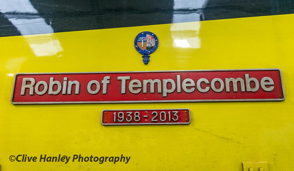 Nameplate from Class 56 no 56049 "Robin of Templecombe"