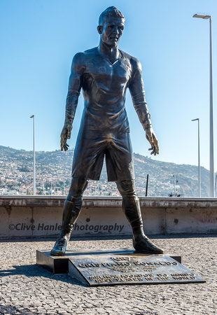 Cristiano Ronaldo statue. Rubbing a certain part reputedly gives luck! I didn't bother thanks. You can easily tell which bit to rub.