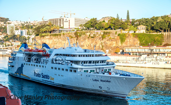 Porto Santo Line "Lobo Marinho" departs Funchal on a trip to  the neighbouring island of Porto Santo