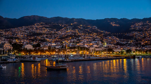 Arrival at Funchal, Madeira before sunrise.