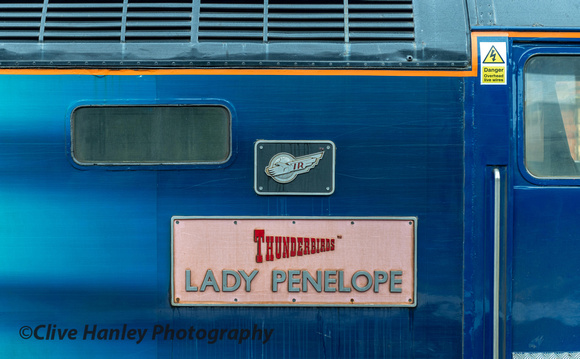 Thunderbirds Lady Penelope nameplate & International Rescue logo. plate