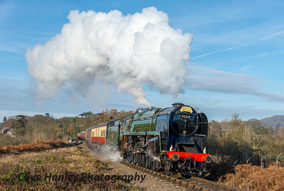 Next location was south of Bewdley where 92214 passed slowly by.