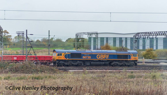 Class 66 no 66735 "Peterborough United" was in Basford Hall yard.