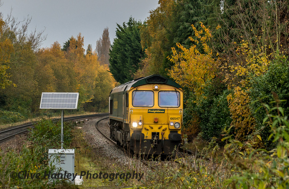 Solihull. A Class 66 heads south light engine to Southampton