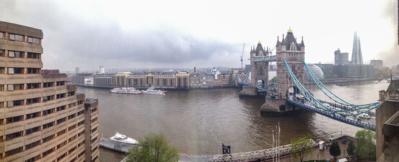 Thursday. We awoke to find a gloomy, wet miserable day. Even the top of The Shard was lost in the clouds.