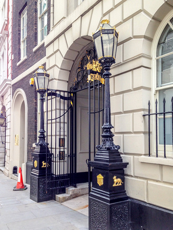 The entrance to Skinners Hall - shame about the traffic cone!