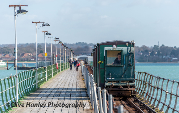 The little pier train on Hythe Pier.