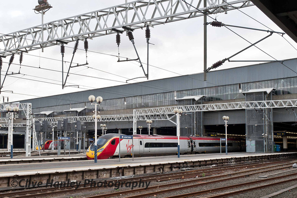 The station is the domain of the Virgin Pendolinos - built with technology from the APT that we sold off.