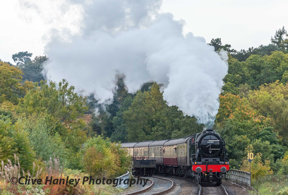 The final train for me to photograph was 46100 departing Bewdley with the 4.10 from Bridgnorth