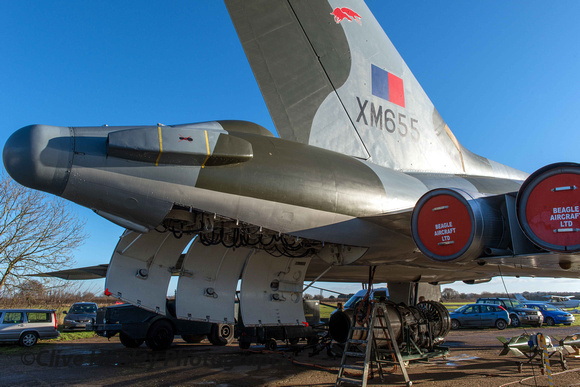 XM655 tail was open to show the electronic counter measures.