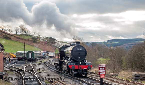 LNER Thompson K4 Class Mogul no 61994 The Great Marquess has moved off shed at Cheddleton