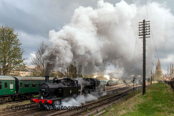 48406 & 46521 head off - light engine - towards Quorn and for 46521 its date with destiny.