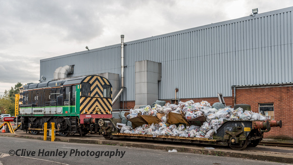 In the adjacent MAINLINE depot the 08 shunter was coupled to a rubbish truck?