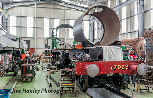 The frames and smokebox for Castle Class 4-6-0 no 7029 Clun Castle.