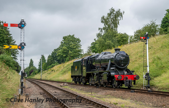 Stanier 8F no 48624 was operating two driver experience trips.