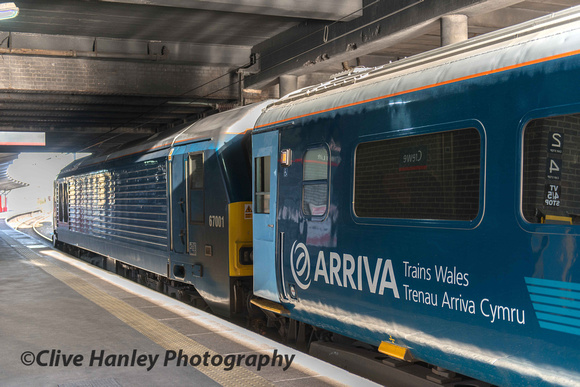 Over on platform 12 the 8.07am Arriva Trains Wales service from Holyhead to Cardiff has arrived.