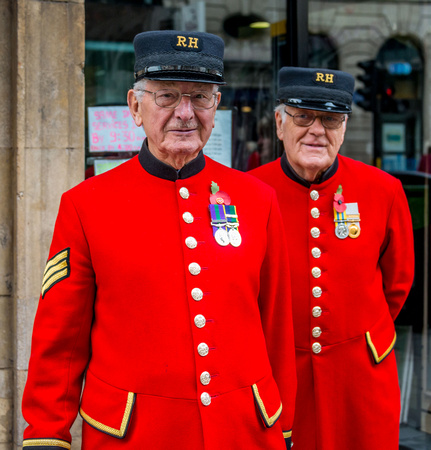 I met and was granted permission to take a photo of these two Chelsea Pensioners at Holborn tube.